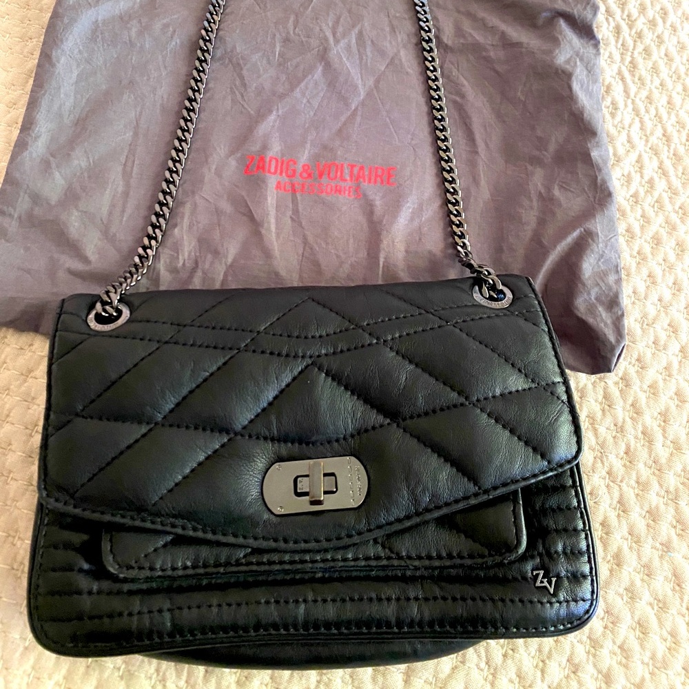 Zadig&Voltaire women’s black clutch in quilted leather